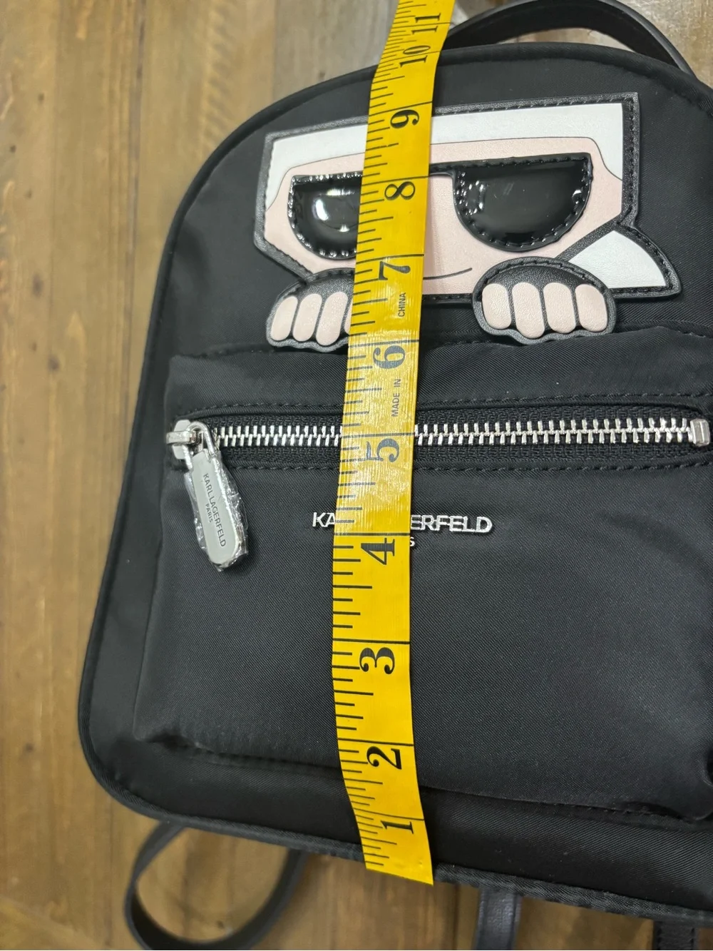 Karl Lagerfeld Paris Amour Small Black Nylon Backpack